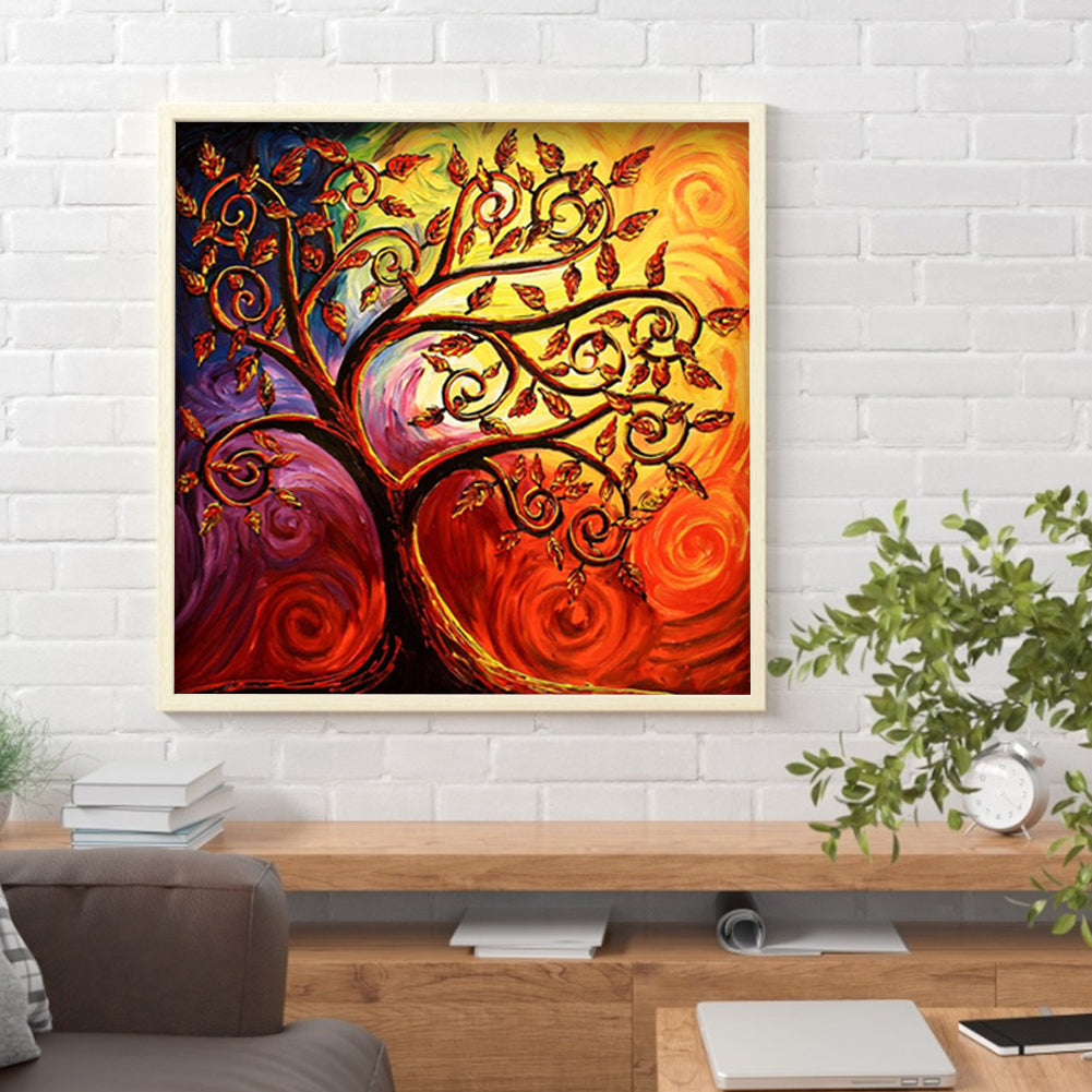 Tree - Full Round Drill Diamond Painting 30*30CM