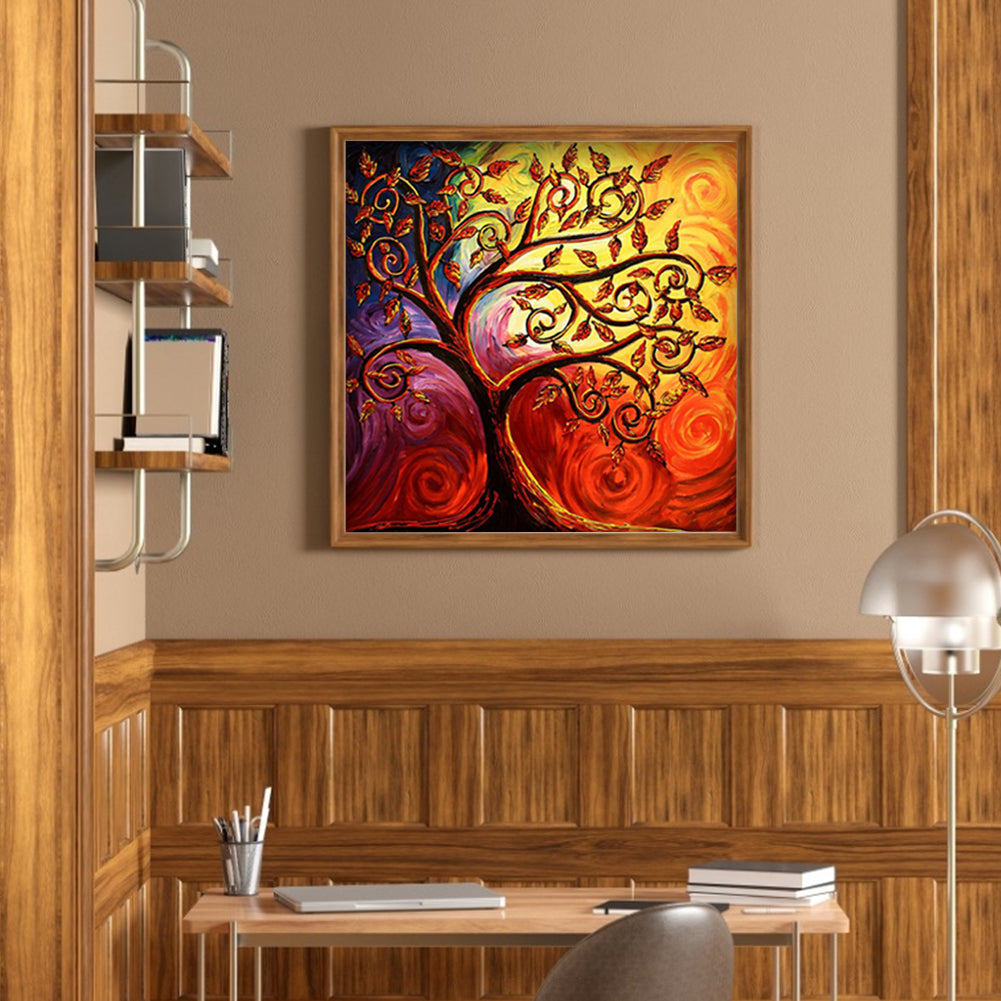 Tree - Full Round Drill Diamond Painting 30*30CM