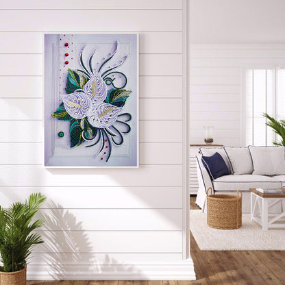 Flowers - Special Shaped Drill Diamond Paiting 30*40CM
