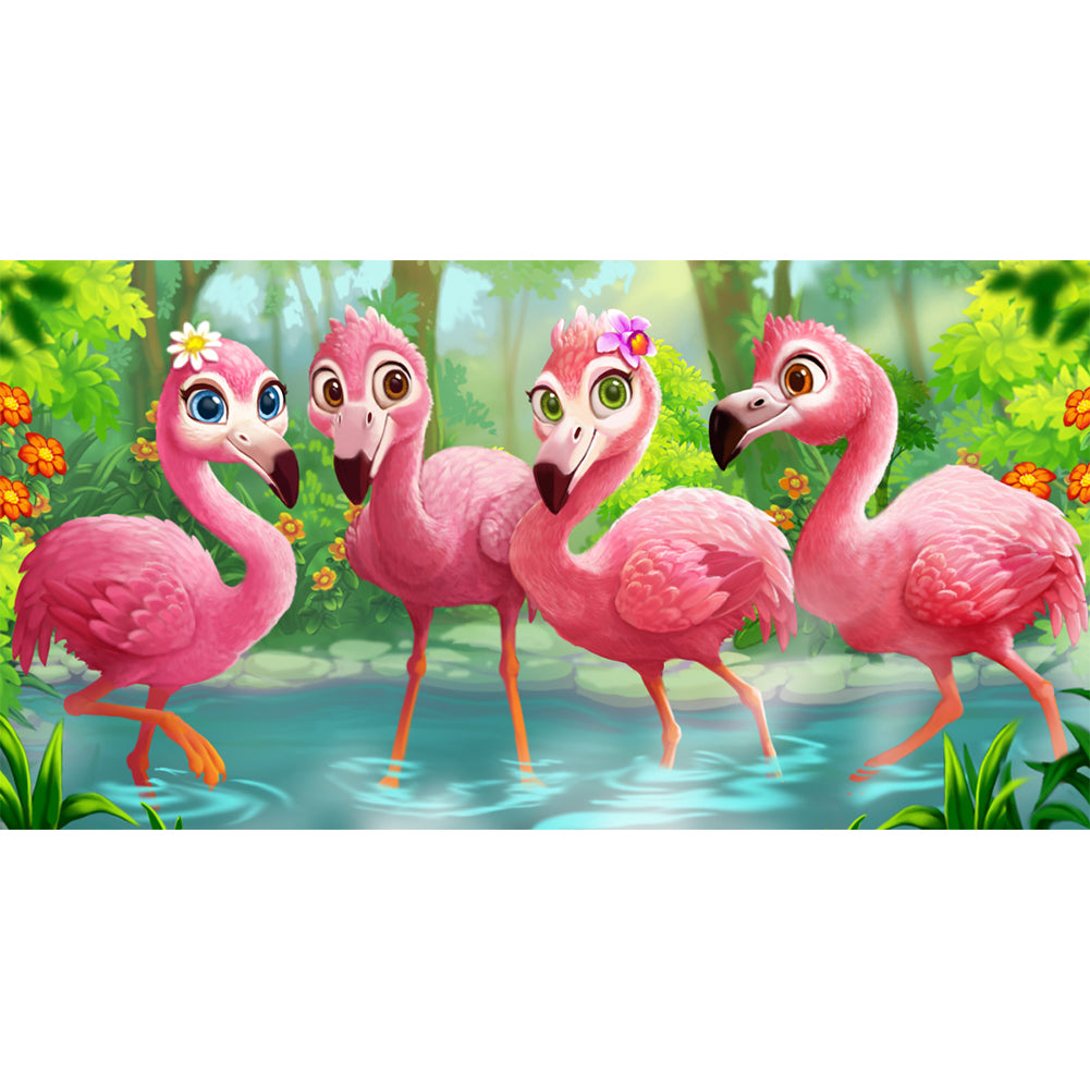 Flamingo - Full Round Drill Diamond Painting 60*30CM