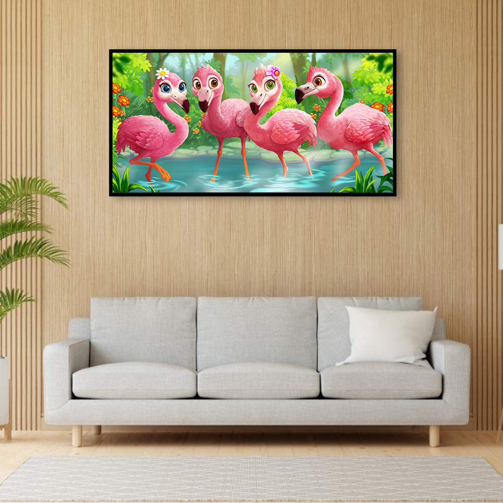 Flamingo - Full Round Drill Diamond Painting 60*30CM