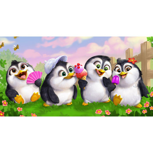 Penguin - Full Round Drill Diamond Painting 60*30CM