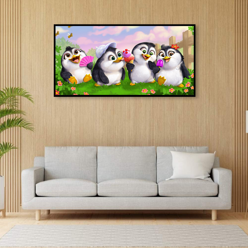 Penguin - Full Round Drill Diamond Painting 60*30CM