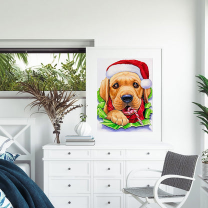 Christmas Dog - Full Round Drill Diamond Painting 40*50CM
