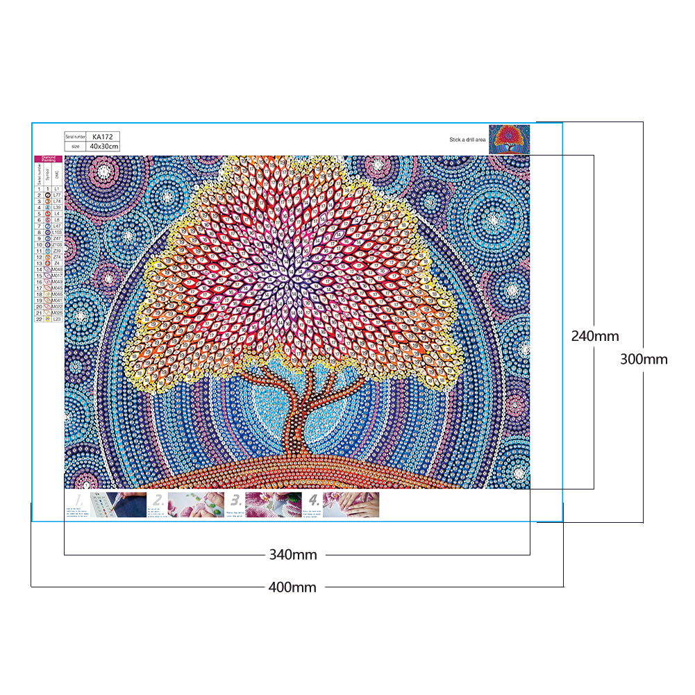 Tree - Special Shaped Drill Diamond Paiting 40*30CM