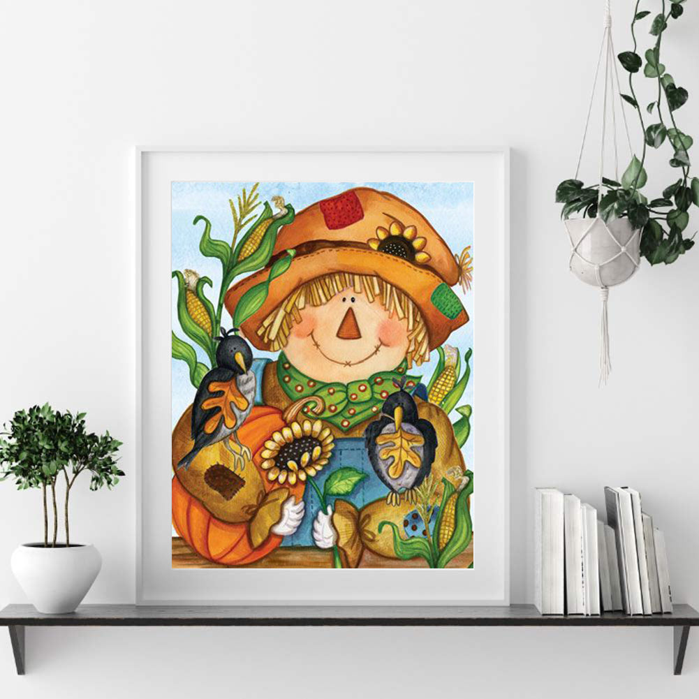 Cute Scarecrow - Full Round Drill Diamond Painting 40*50CM