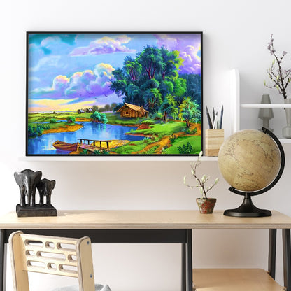 Lake Scene - Full Round Drill Diamond Painting 40*30CM