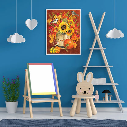 Sunflower Pumpkin - Full Round Drill Diamond Painting 30*40CM