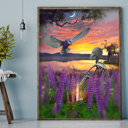 Beautiful Skull - Full Round Drill Diamond Painting 30*40CM