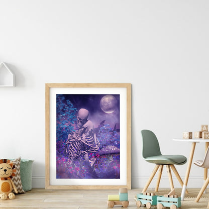 Beautiful Skull - Full Round Drill Diamond Painting 30*40CM