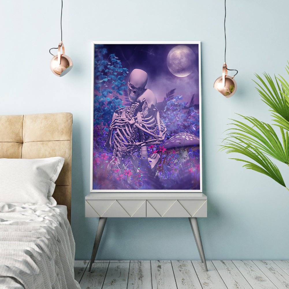 Beautiful Skull - Full Round Drill Diamond Painting 30*40CM