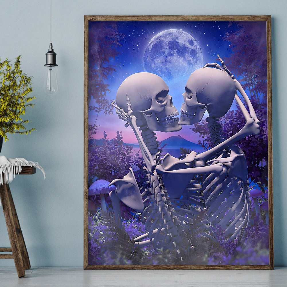 Beautiful Skull - Full Round Drill Diamond Painting 30*40CM