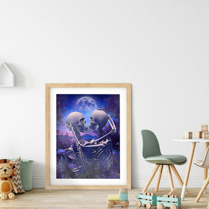 Beautiful Skull - Full Round Drill Diamond Painting 30*40CM