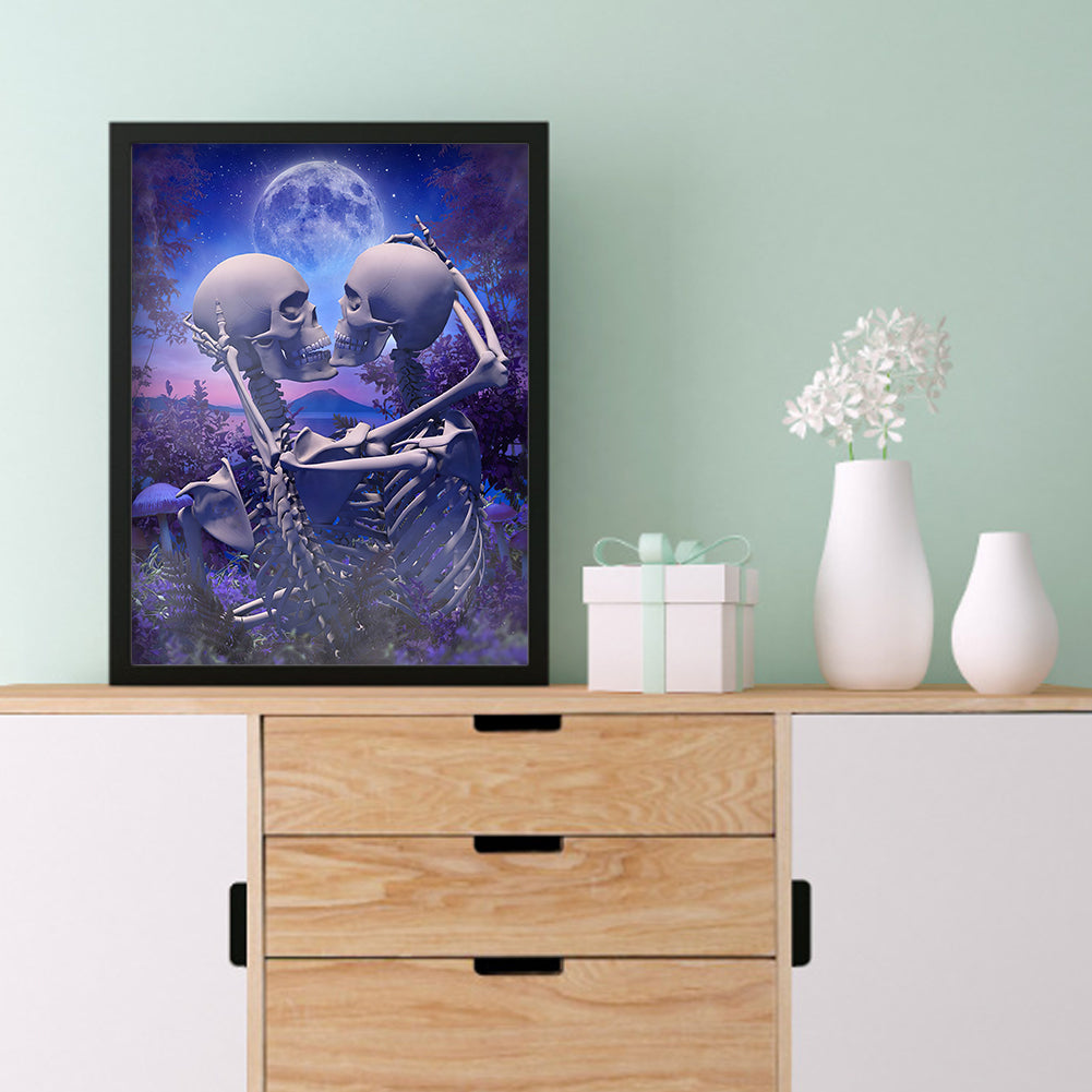 Beautiful Skull - Full Round Drill Diamond Painting 30*40CM