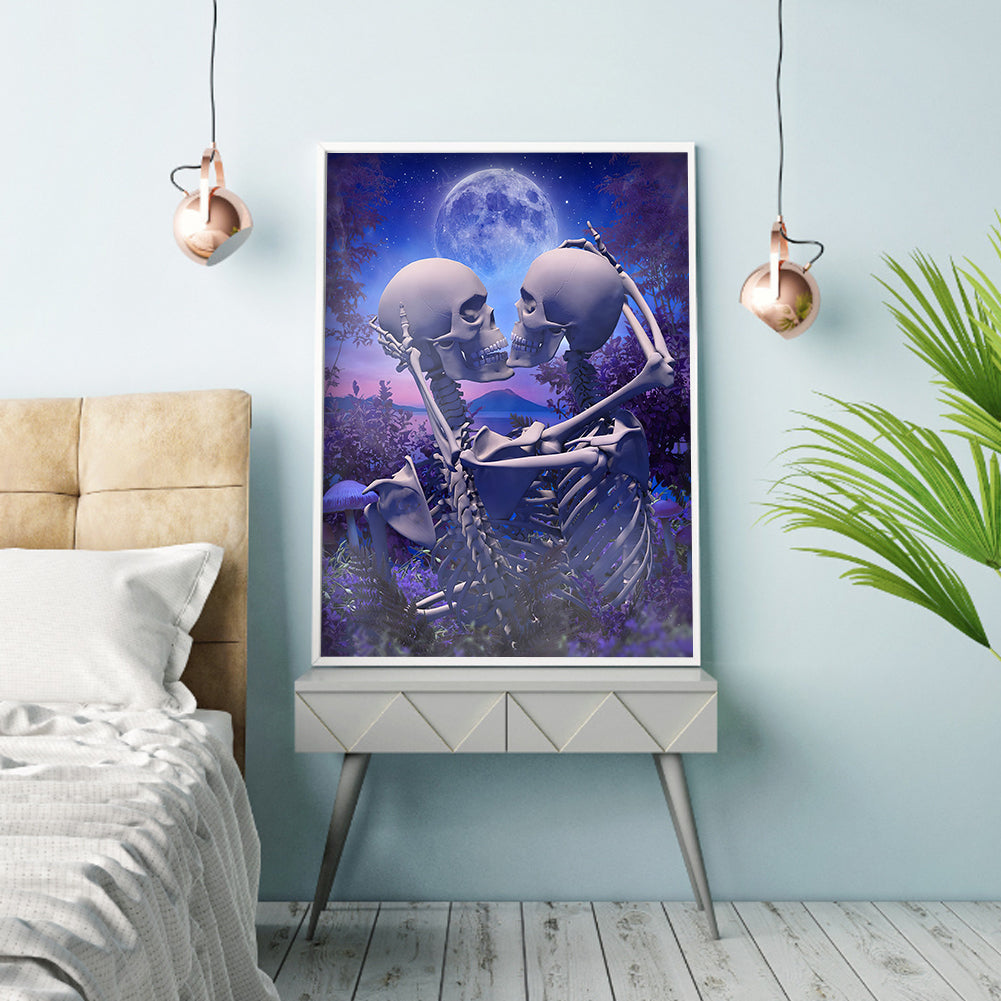 Beautiful Skull - Full Round Drill Diamond Painting 30*40CM