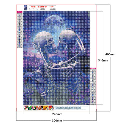 Beautiful Skull - Full Round Drill Diamond Painting 30*40CM