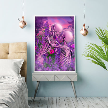 Beautiful Skull - Full Round Drill Diamond Painting 30*40CM