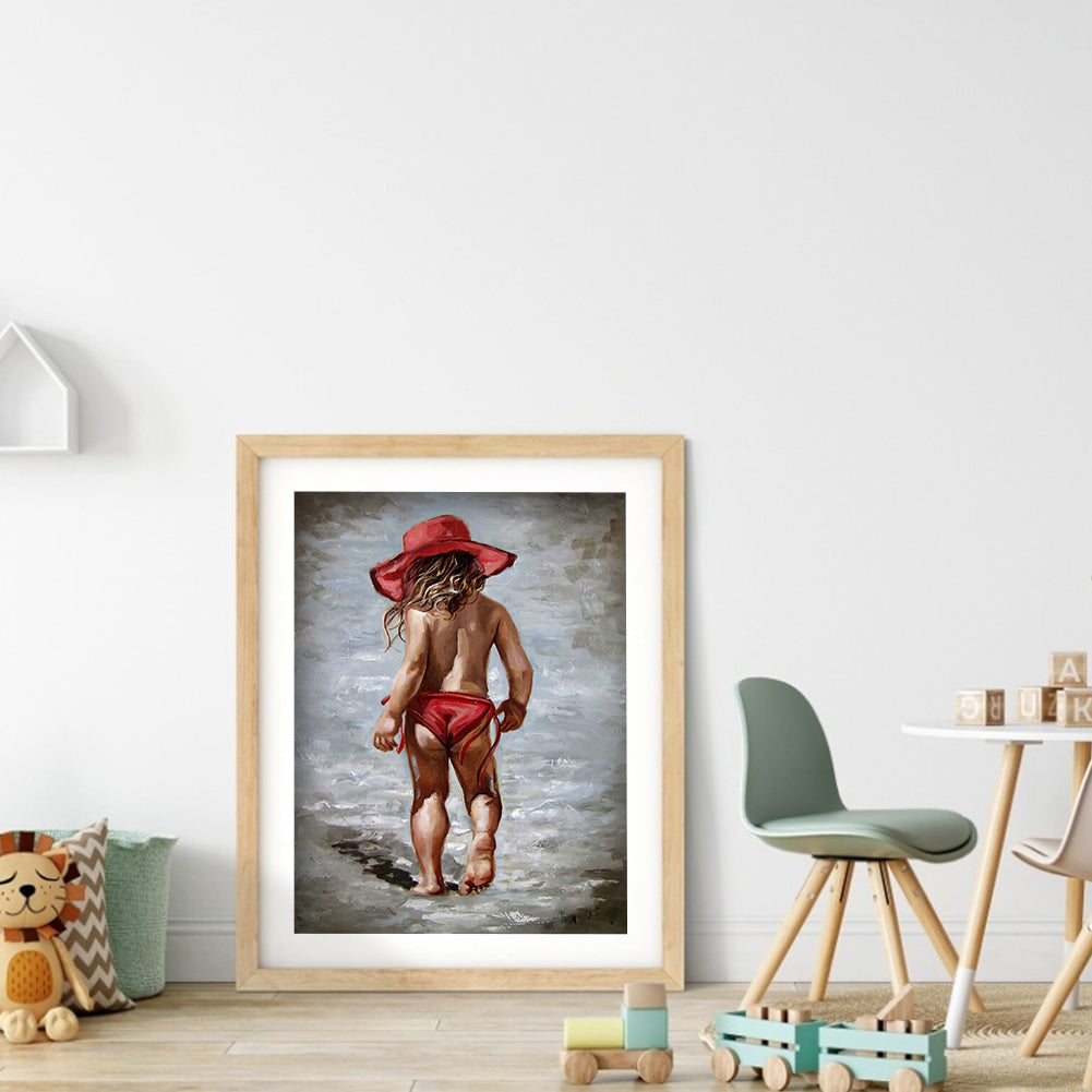 Girl - Full Round Drill Diamond Painting 30*40CM