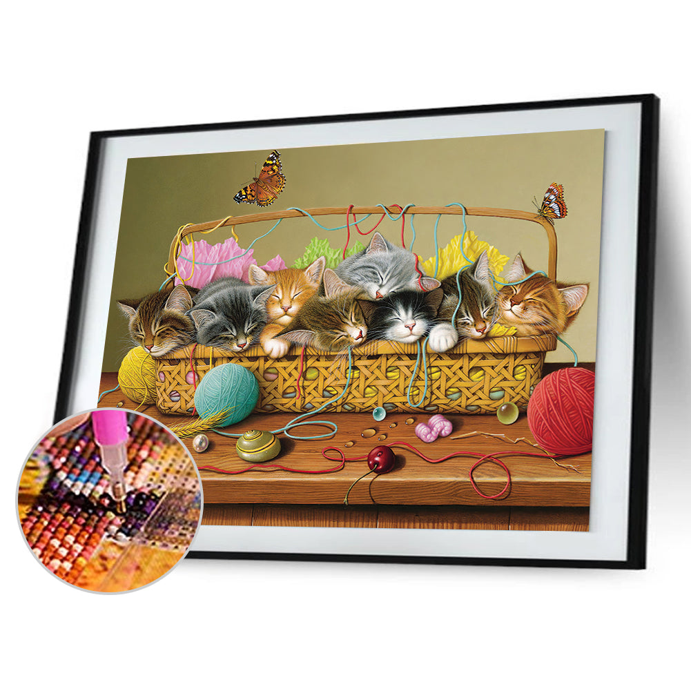 Furball Cat - Full Round Drill Diamond Painting 40*30CM