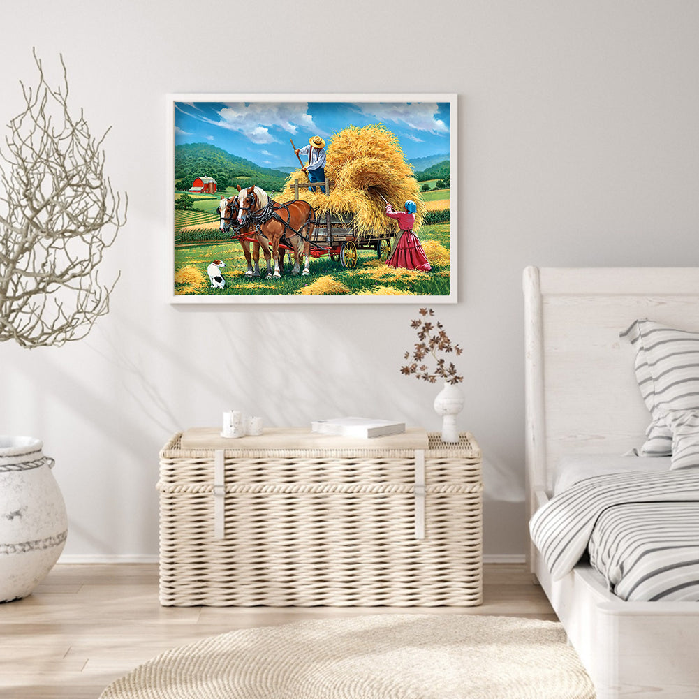 Village Car - Full Round Drill Diamond Painting 40*30CM