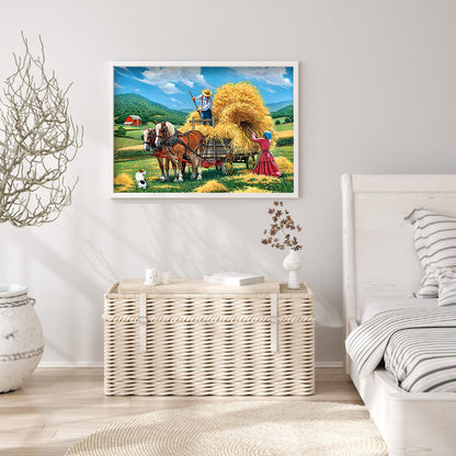 Village Car - Full Round Drill Diamond Painting 40*30CM
