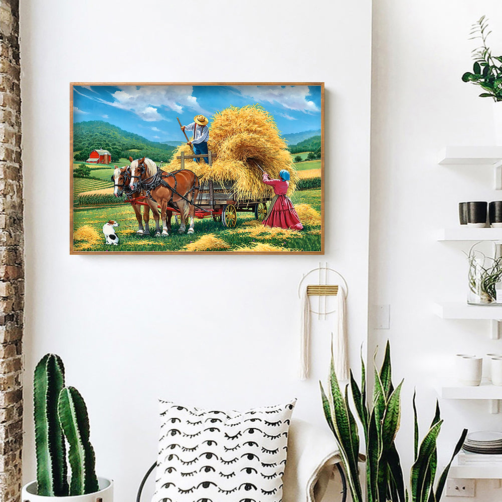 Village Car - Full Round Drill Diamond Painting 40*30CM