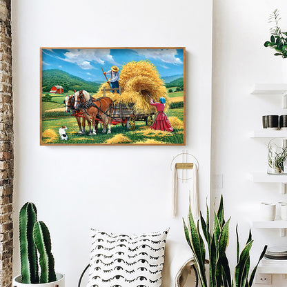 Village Car - Full Round Drill Diamond Painting 40*30CM