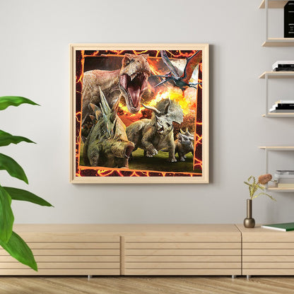 Ferocious Dinosaur - Full Round Drill Diamond Painting 40*40CM
