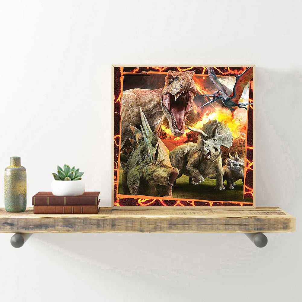 Ferocious Dinosaur - Full Round Drill Diamond Painting 40*40CM
