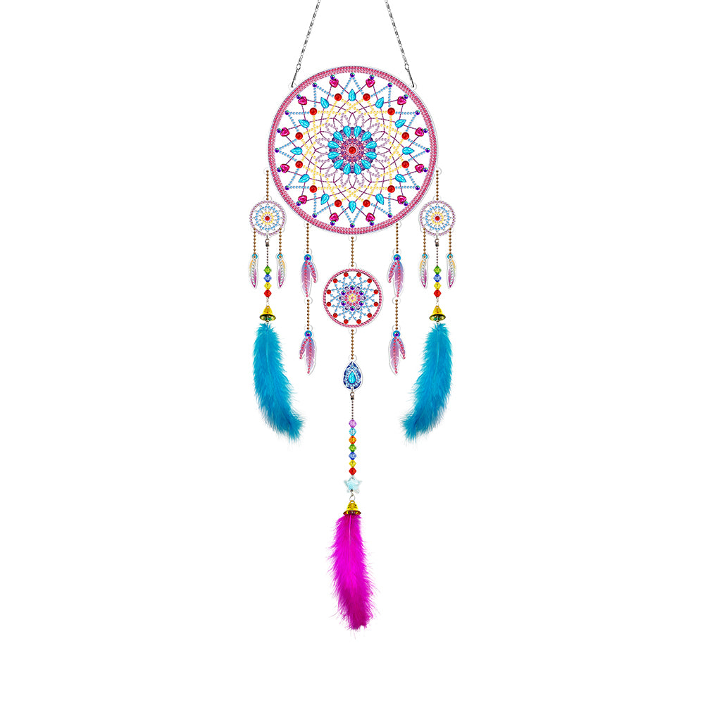 DIY Diamond Painting Dream Catcher Wind Chimes Kit Feather Hanging Craft