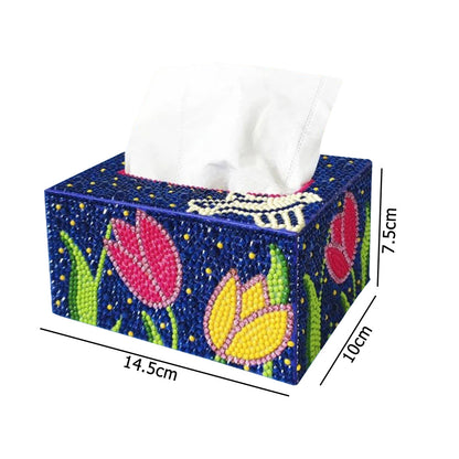 5D DIY Diamond Painting Square Tissue Box Kit Handmade Art Tissue Dispenser