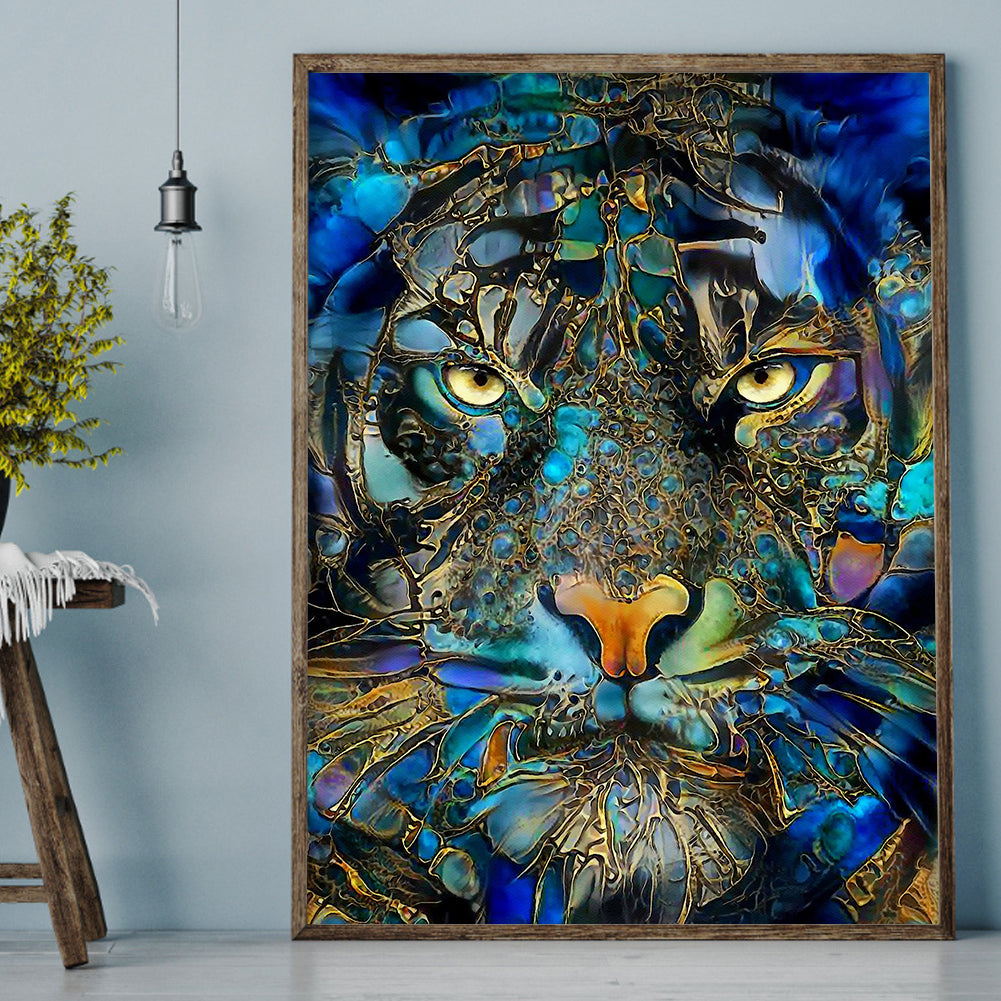 Blue Tiger - Full Round Drill Diamond Painting 30*40CM