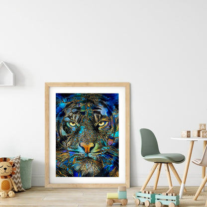 Blue Tiger - Full Round Drill Diamond Painting 30*40CM