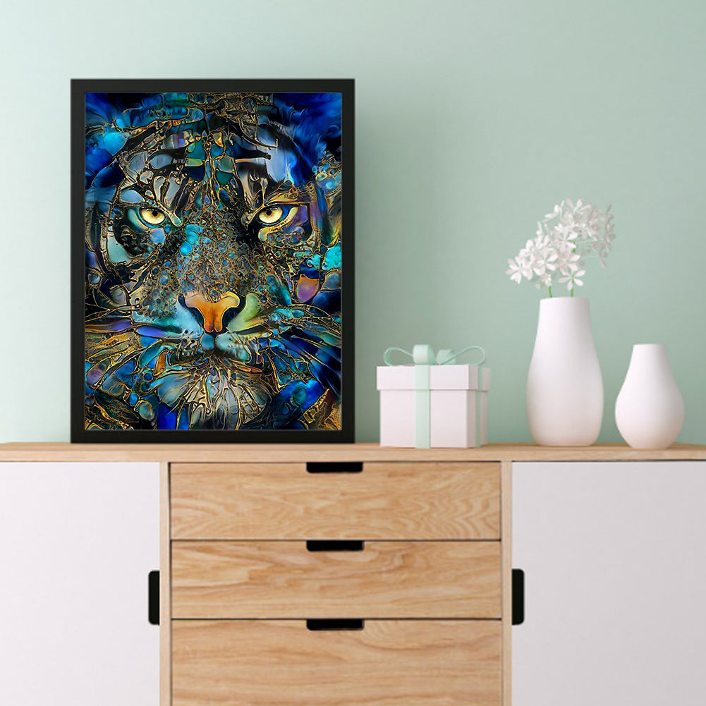 Blue Tiger - Full Round Drill Diamond Painting 30*40CM