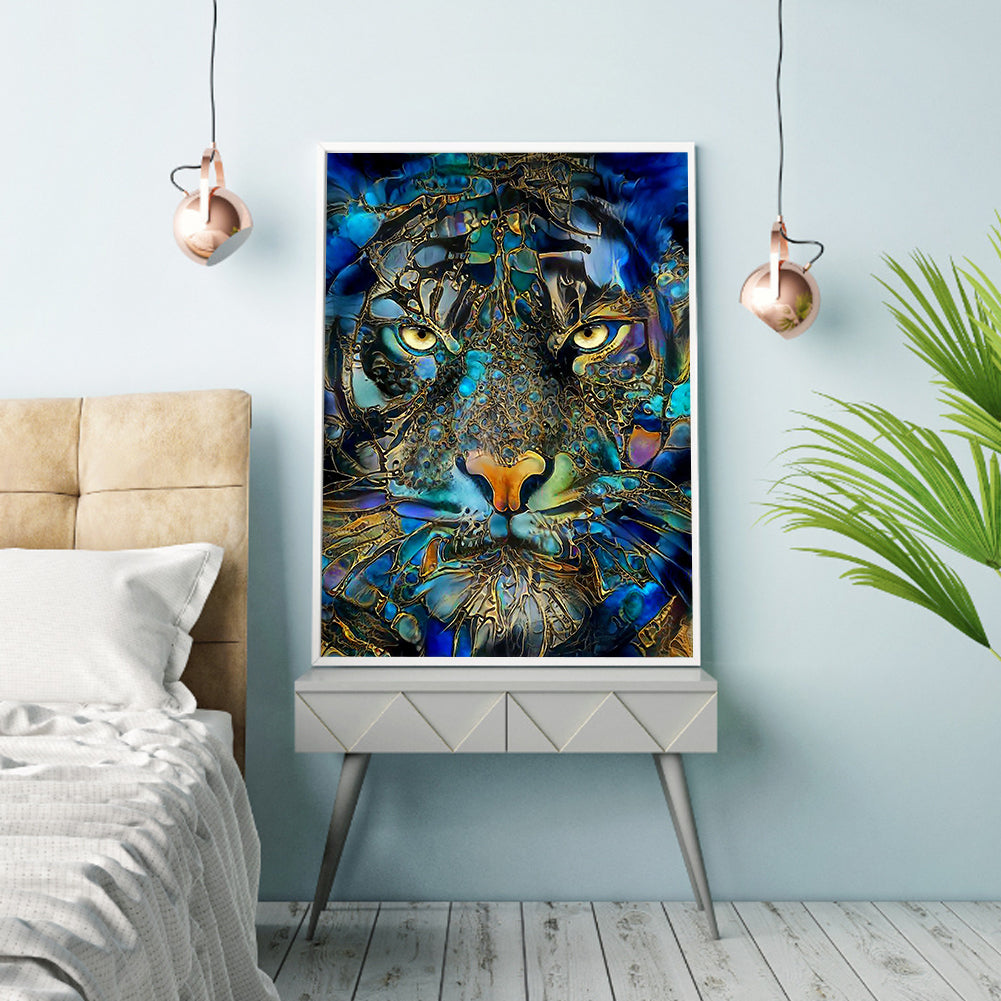 Blue Tiger - Full Round Drill Diamond Painting 30*40CM