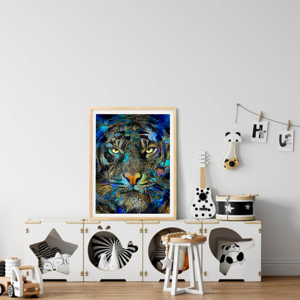 Blue Tiger - Full Round Drill Diamond Painting 30*40CM