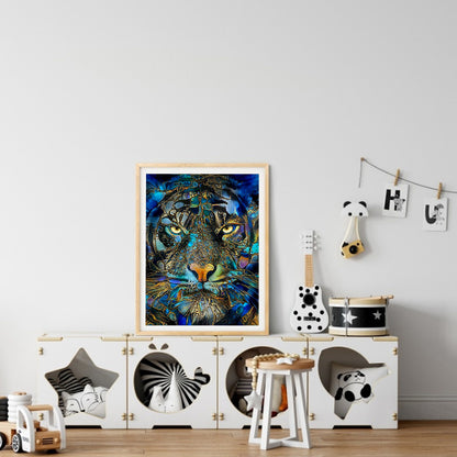 Blue Tiger - Full Round Drill Diamond Painting 30*40CM