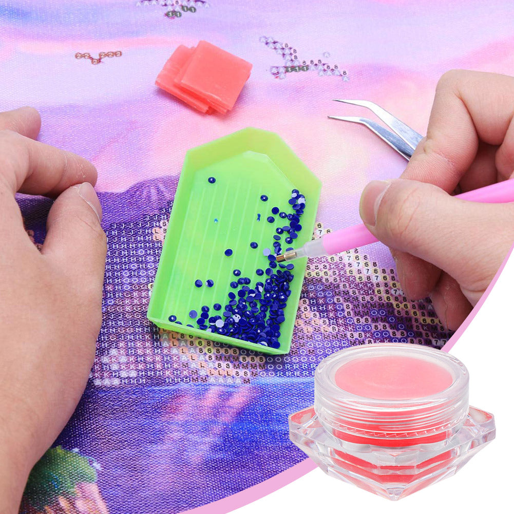 Diamond Painting Kit Glue Clay with Storage Box Point Drill Beads Pen Mud