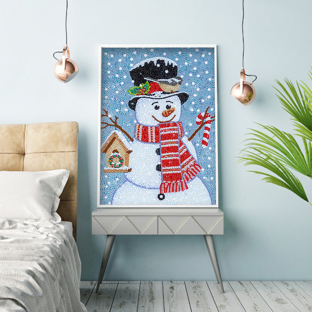 Cartoon Snowman - Special Shaped Drill Diamond Painting 30*40CM