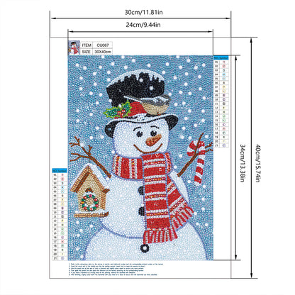 Cartoon Snowman - Special Shaped Drill Diamond Painting 30*40CM