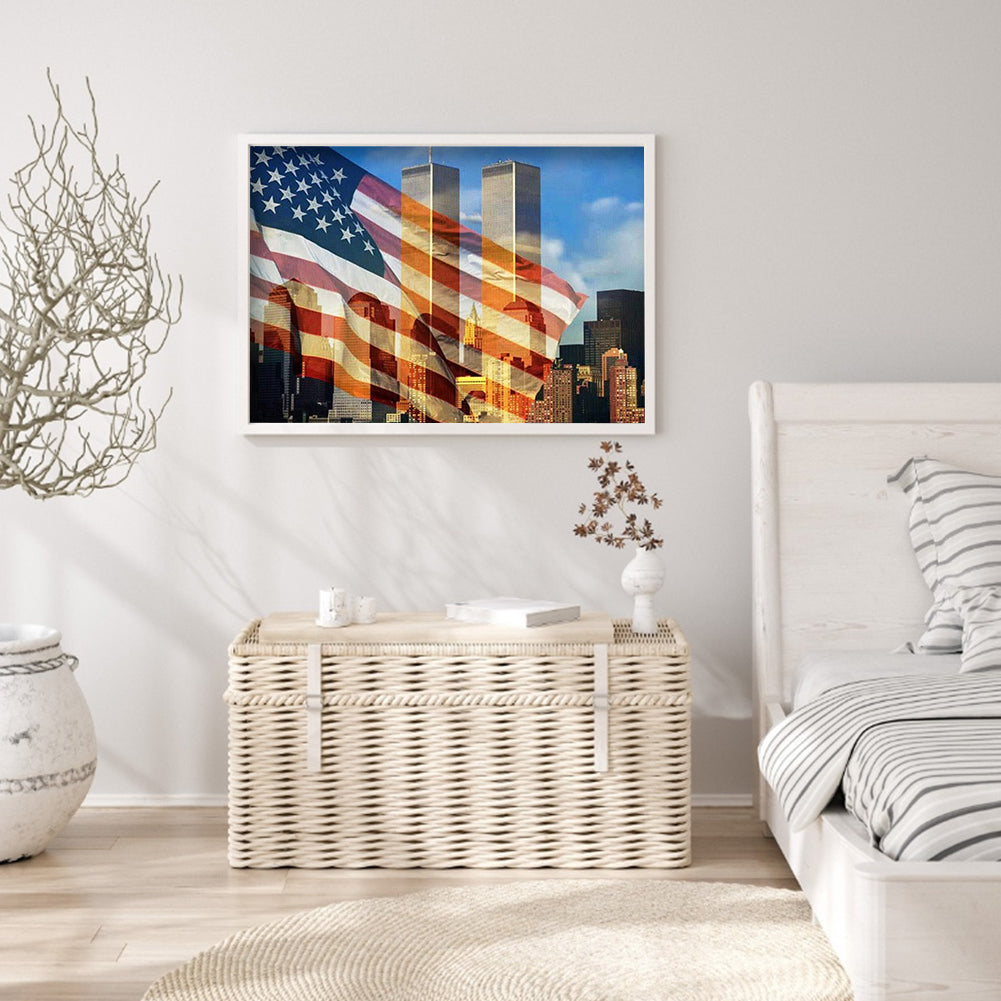 Twin Towers - Full Round Drill Diamond Painting 40*30CM