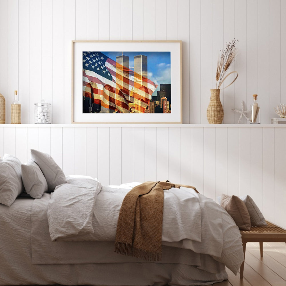 Twin Towers - Full Round Drill Diamond Painting 40*30CM