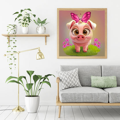 Cute Pig - Full Round Drill Diamond Painting 30*30CM