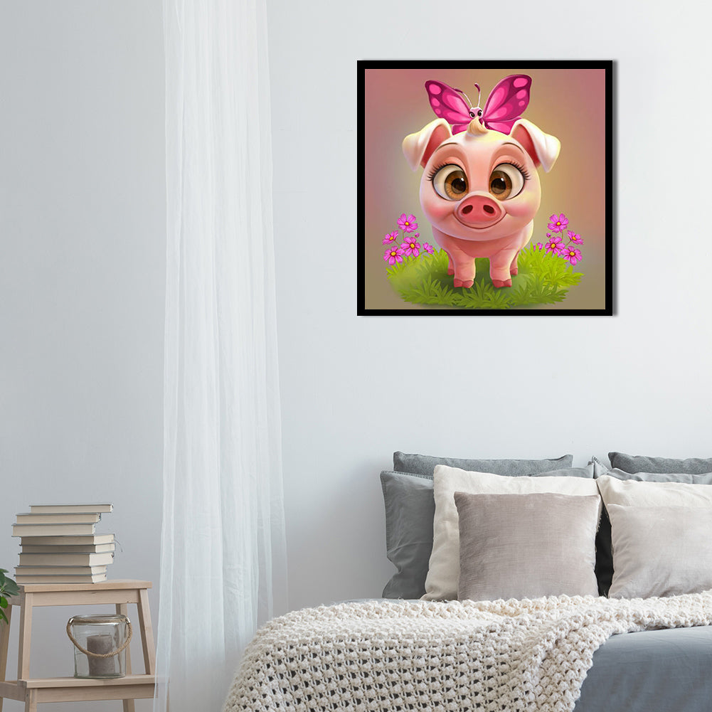 Cute Pig - Full Round Drill Diamond Painting 30*30CM