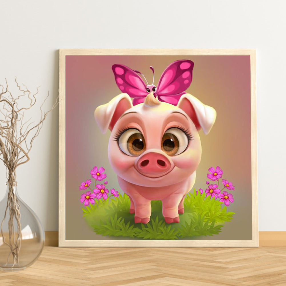 Cute Pig - Full Round Drill Diamond Painting 30*30CM