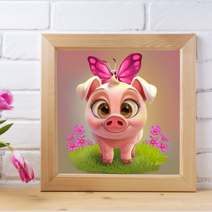 Cute Pig - Full Round Drill Diamond Painting 30*30CM