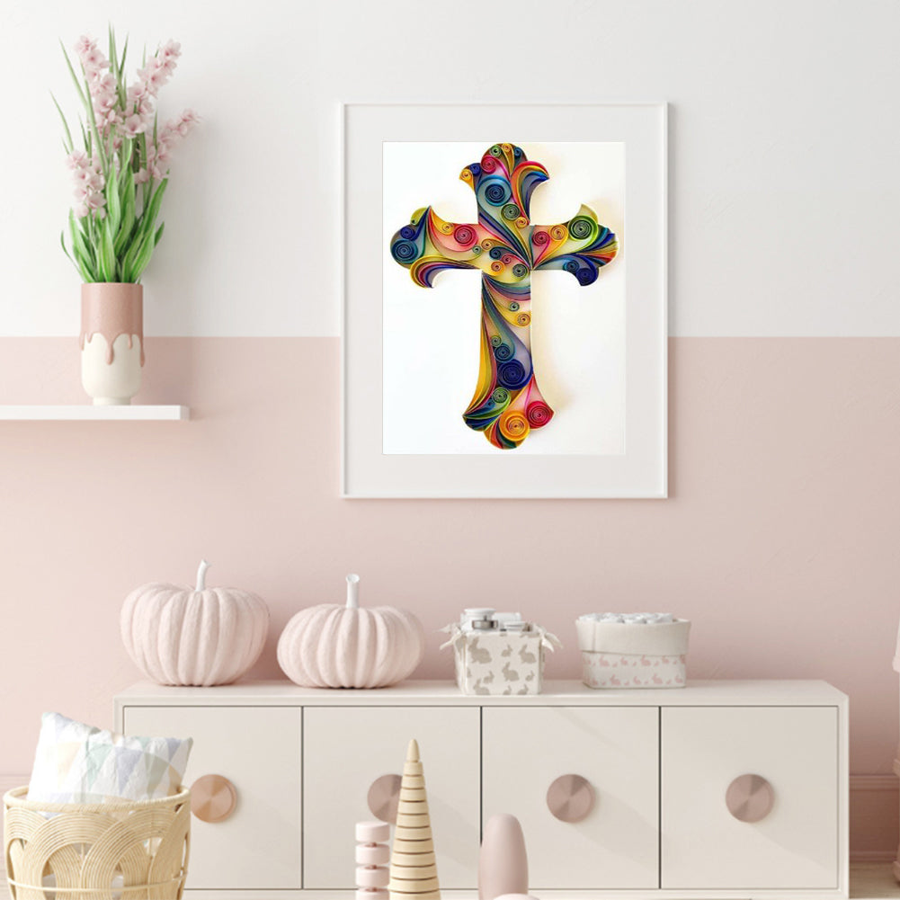 Cross - Full Round Drill Diamond Painting 30*40CM