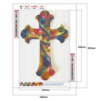 Cross - Full Round Drill Diamond Painting 30*40CM