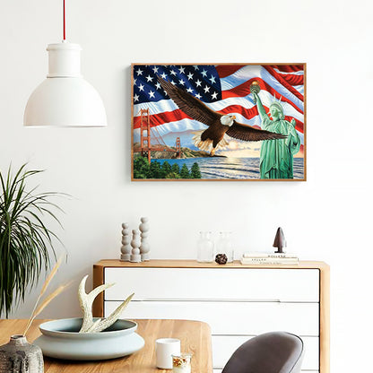 Statue of Liberty - Full Round Drill Diamond Painting 45*35CM