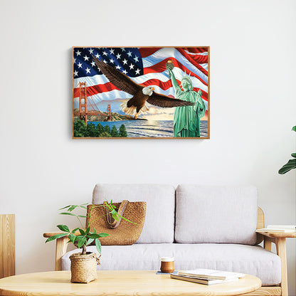 Statue of Liberty - Full Round Drill Diamond Painting 45*35CM